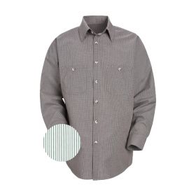 Unisex 65% Polyester/35% Cotton Long Sleeved Work Shirt, White Stripe