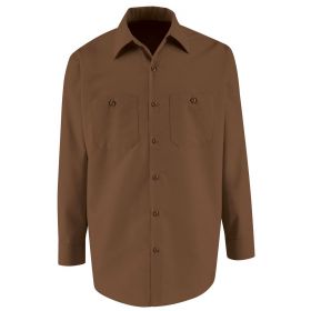 Long-Sleeve Industrial Work Shirt, Men's, Chocolate Brown, Size L