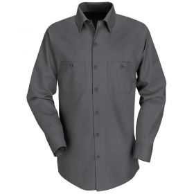 Long-Sleeve Industrial Work Shirt, Men's, Charcoal, Size XL Long