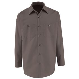 Long-Sleeve Industrial Work Shirt, Men's, Charcoal, Size 2XL
