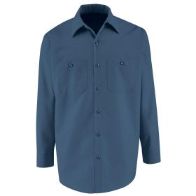 Long-Sleeve Industrial Work Shirt, Men's, Dark Blue, Size S