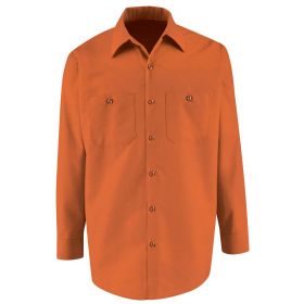Long-Sleeve Industrial Work Shirt, Men's, Orange, Size 3XL