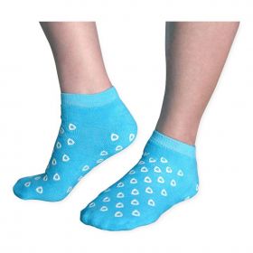 Double-Tread Slipper Socks, Light Blue, Size M