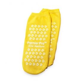 Fall Management Slipper Socks, Double Tread, 1 Pair, Yellow, Size M