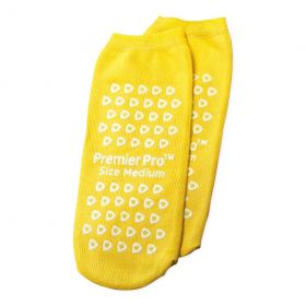 Fall Management Slipper Socks, Double Tread, 1 Pair, Yellow, Bariatric