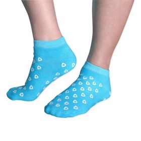 Fall Management Slipper Socks, All Around Tread, 1 Pair, Light Blue, Size M