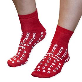 Fall Management Slipper Socks, All Around Tread, 1 Pair, Red, Size XL, SQS2974