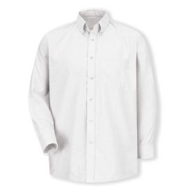 Men's Oxford Long-Sleeve 60% Cotton/40% Poly Dress Shirt, White, Size 18" x 35"