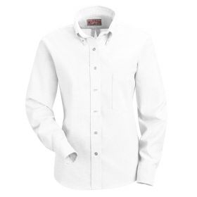 Women's White Oxford Dress Shirt, 60% Cotton/40% Polyester, 0