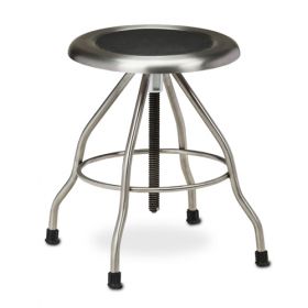 Stainless Steel Stool w/Rubber Feet, 15" Diameter Seat