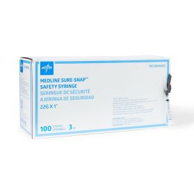 Safety Syringe with Needle, 22G x 1, 3mL, SSN103225Z