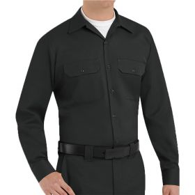Utility Work Shirt, Long Sleeves, Black, Size 4XL