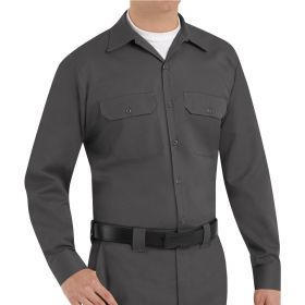 Utility Work Shirt, Long Sleeves, Charcoal, Size 4XL