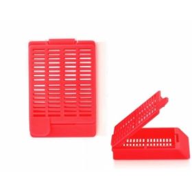 Embedding Cassette, Hinged Lid, Red