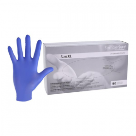 Gloves exam sempersure powder-free nitrile 9.5 in x-large cobalt blue 180/bx, 10 bx/ca, sunf205ca