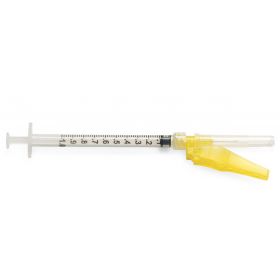 Safety Syringe with Needle, 30G x 0.5", 1 mL