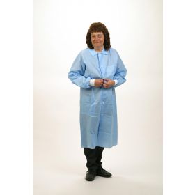 Blue Polypro Lab Coat, 3 Pockets, Wrist, 50 gm Weight, Size 2XL