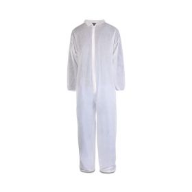 Coveralls with Elastic Cuffs and Open Ankles, White, Size 2XL