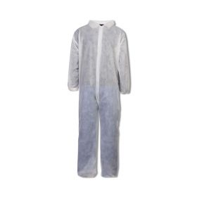 Coveralls with Elastic Cuffs and Open Ankles, White, Size 3XL