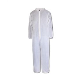 Coveralls with Elastic Cuffs and Open Ankles, White, Size 4XL