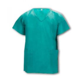 Tronex Choice Scrub Shirt with Pockets, V-Neck, Fluid Resistant, Latex-Free, Green, Small