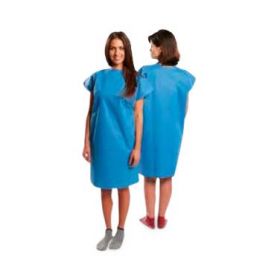 Disposable Wraparound Spunbond Polypropylene Isolation Gown, True Blue, Adult Small TCY45790WLAG