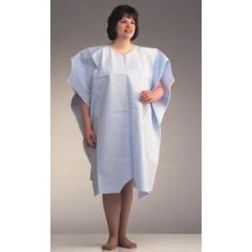 Tidi Patient Gowns, Poncho Style, Blue, 40" x 40"
