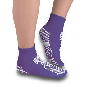 Slipper Socks, Extended Double Tread, Pediatric Size, Dark Green, 1 Pair