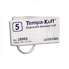 Trimline Soft Disposable Neonatal 2-Tube Blood Pressure Cuff, Male Slip Luer Connector, Size 5, 8.2 to 15.3 cm