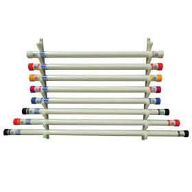 Wall Mount Therapy Bar Rack Holds 9 Bars
