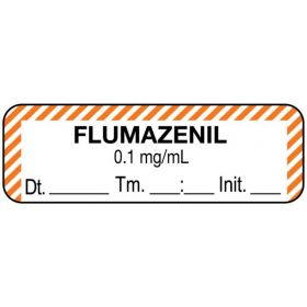Anesthesia label, flumazenil 0.1 mg/ml date time initial, 1-1/2" x 1/2"