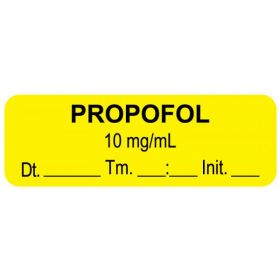 Anesthesia Label, Propofol 10 mg/mL Date Time Initial, 1-1/2" x 1/2"