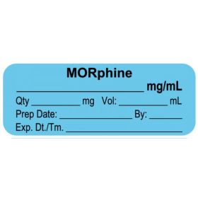 Anesthesia Label, MORphine mg/mL, 2" x 3/4"