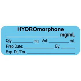 Anesthesia Label, HYDROmorphone mg/mL, " x 3/4"