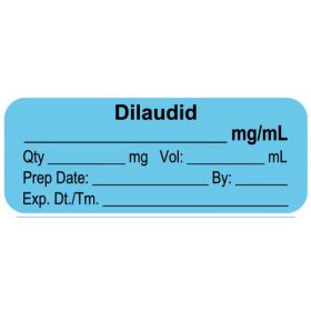 Anesthesia Label, Dilaudid mg/mL, 2" x 3/4"