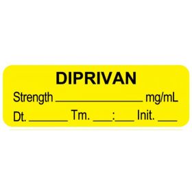 Anesthesia Label, Diprivan mg/mL DTI 1-1/2" x 1/2"