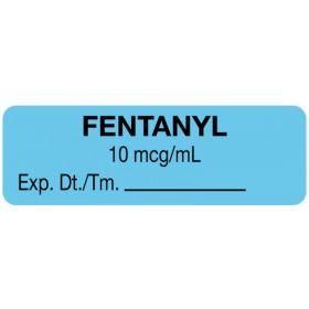 Anesthesia label, fentanyl 10 mcg/ml, 1-1/2" x 1/2"