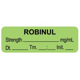 Anesthesia label, robinul mg/ml dti 1-1/2" x 1/2"