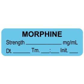 Anesthesia label, morphine mg/ml date time initial, 1-1/2" x 1/2"