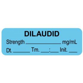 Anesthesia label, dilaudid mg/ml date time initial, 1-1/2" x 1/2"