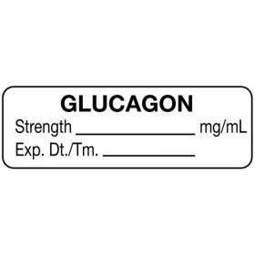 Anesthesia label, glucagon mg/ml, 1-1/2" x 1/2"