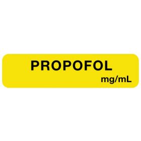 Anesthesia label, propofol, 1-1/2" x 1/2"