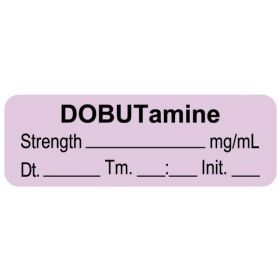 Anesthesia Label, Dobutamine mg/mL Date Time Initial, 1-1/2" x 1/2"