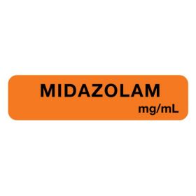 Anesthesia Label, Midazolam mg/mL, 1-1/4" x 5/16"