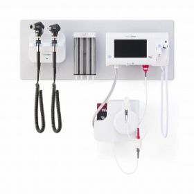 Green Series 777 Integrated Wall System for Connex Spot Monitor (CSM)/Spot Vital Signs 4400 Device (Spot) with PanOptic Basic LED Ophthalmoscope, MacroView Basic LED Otoscope, Ear Specula Dispenser (CSM and Spot sold separately)