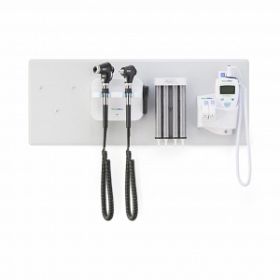 Green Series 777 Integrated Diagnostic System with PanOptic Plus LED Ophthalmoscope, MacroView Plus LED Otoscope for iExaminer, Ear Specula Dispenser, and SureTemp Plus Thermometer