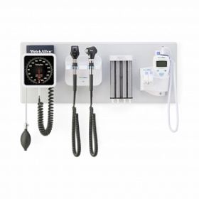 Green Series 777 Integrated Diagnostic System with Coaxial LED Ophthalmoscope, MacroView Basic LED Otoscope, BP Aneroid, Ear Specula Dispenser, and SureTemp Plus Thermometer