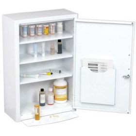 Global Industrial Medicine Cabinet with Pull-Out Shelf, 18"W x 8"D x 27"H, White