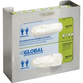 Global Industrial Double Stainless Steel Glove Box Holder, 11"W x 3-3/4"D x 10"H