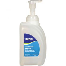 Global industrial foam hand sanitizer 62% alcohol, linen scent, 32 oz. bottle - 8 bottles/case